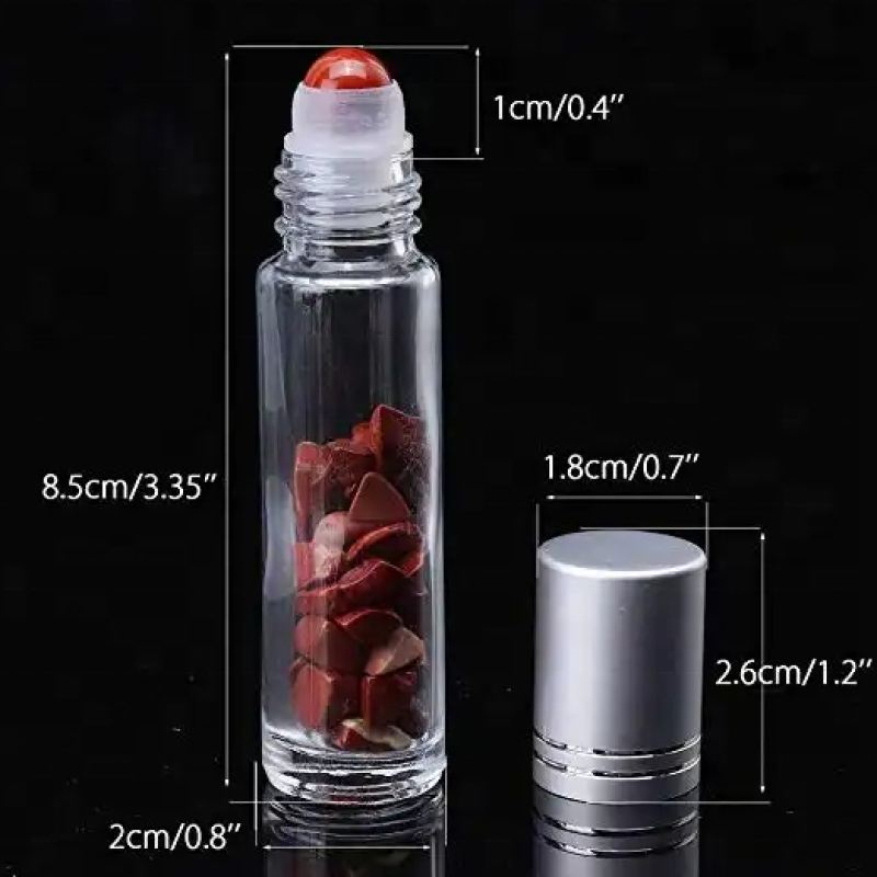 Roller Bottles Manufacturer - OEM 10ml Clear Glass Gemstone Essential Oil