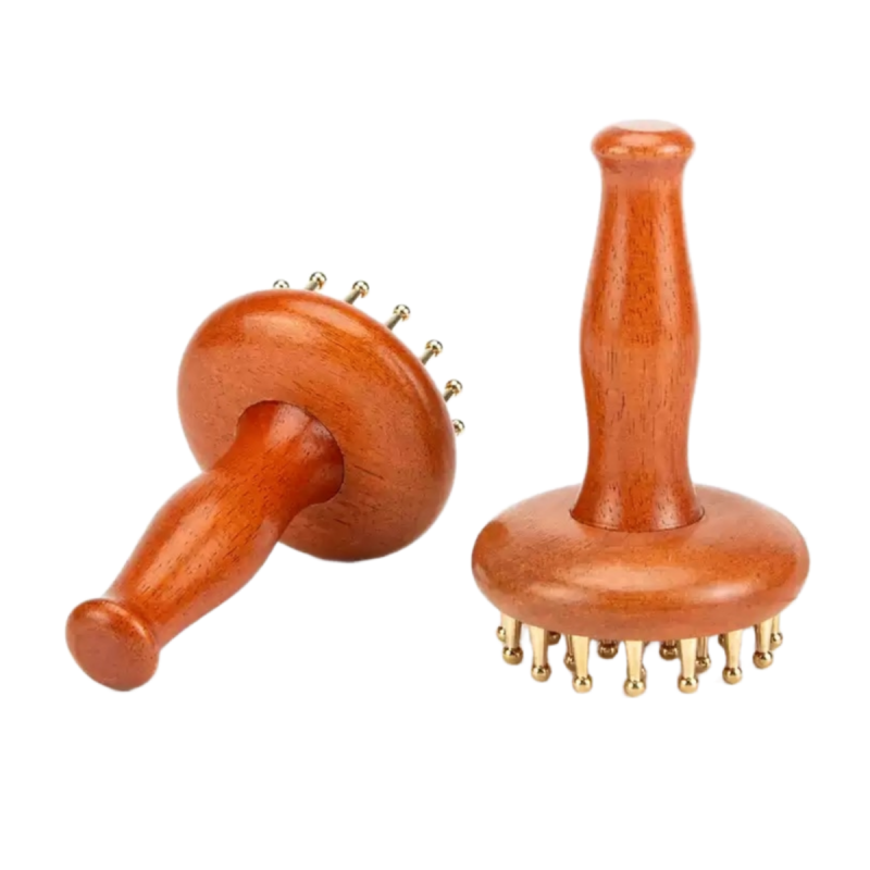 Brass Massage Brush Factory - OEM Solid Brass Head Meridian Therapy Tool