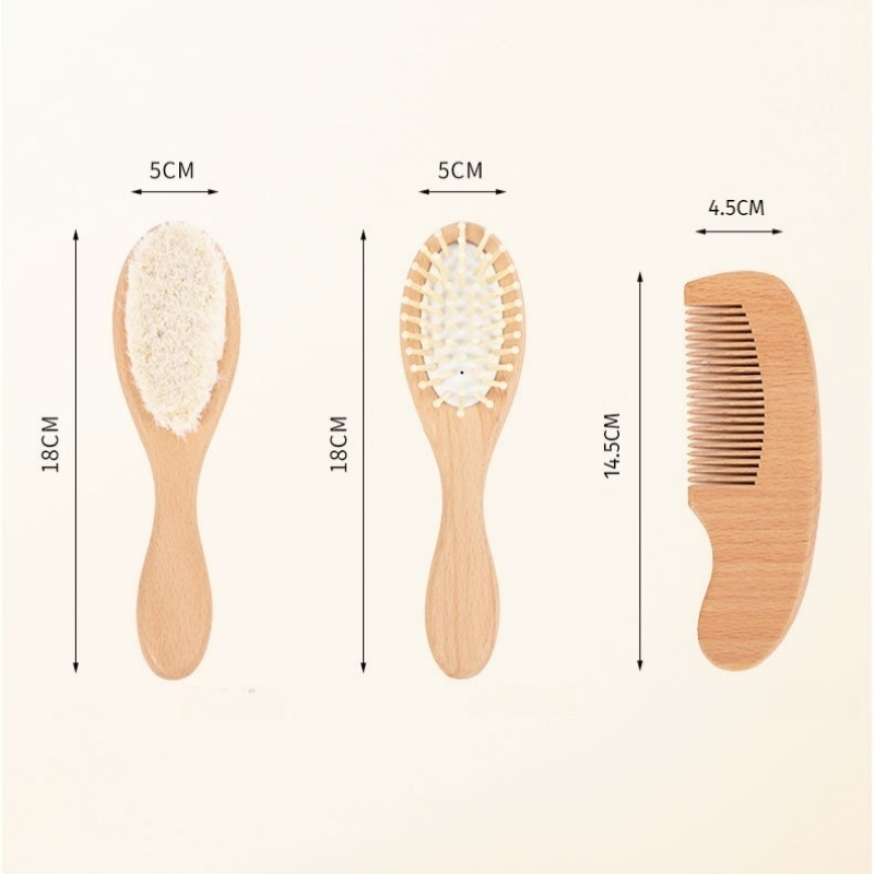 Children Hair Brush Factory - OEM Soft Wooden Comb Natural Fiber Bristles