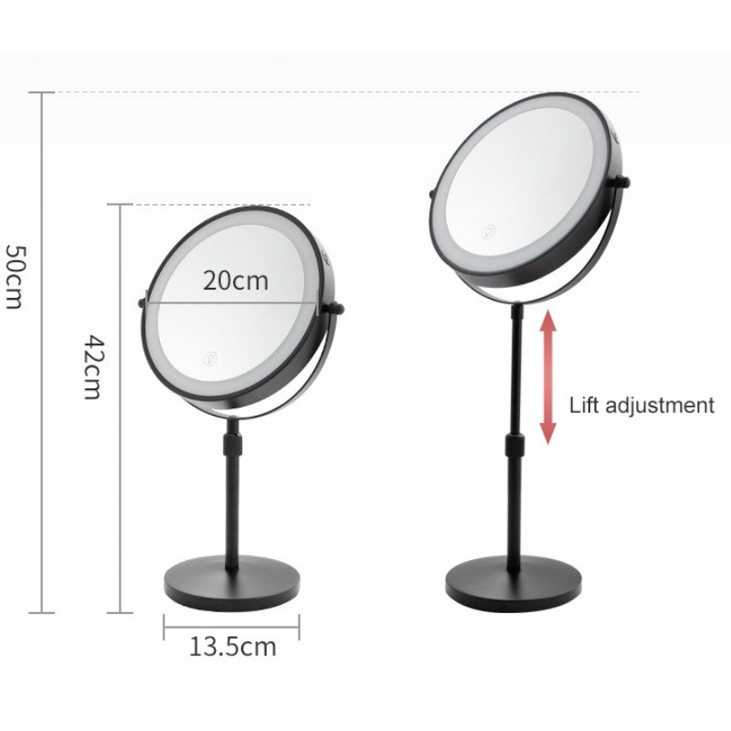 LED Mirror Manufacturer - OEM Adjustable Height Rechargeable Double-Sided