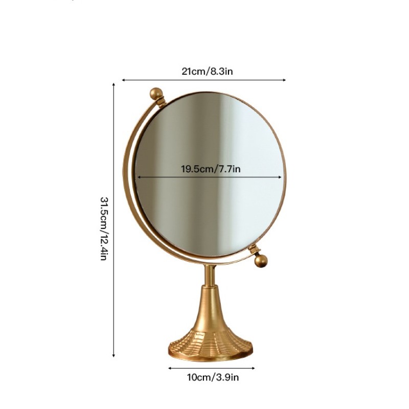 Vanity Mirror Supplier - OEM Single-Sided 360° Swivel Metal Tabletop