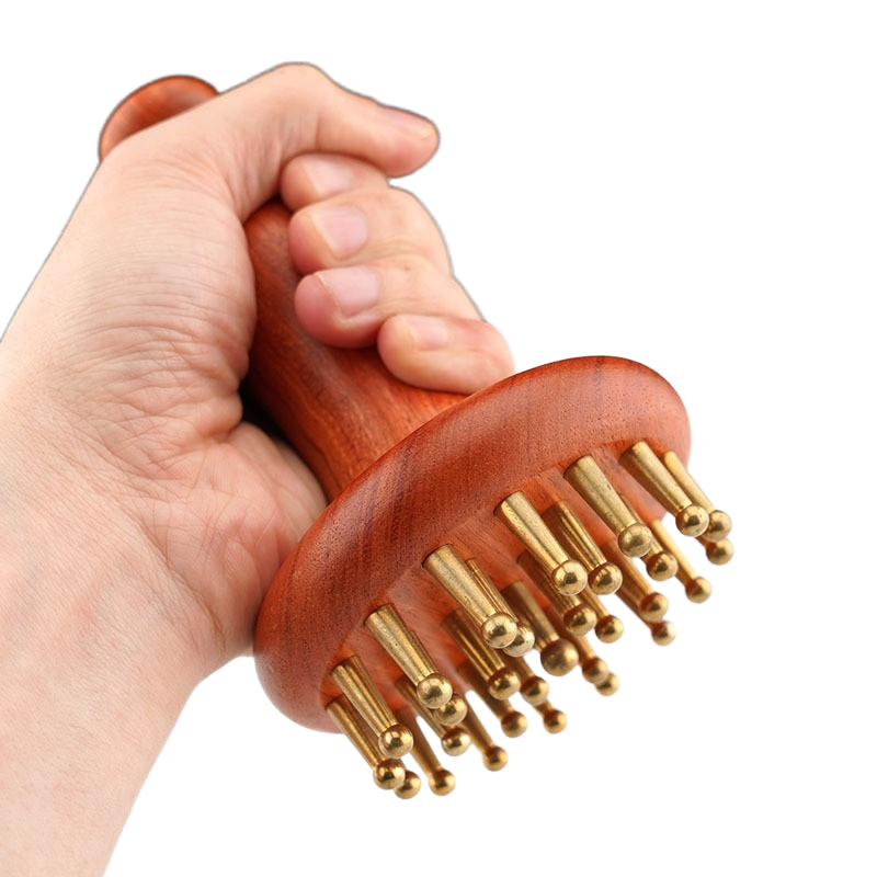 Brass Massage Brush Factory - OEM Solid Brass Head Meridian Therapy Tool