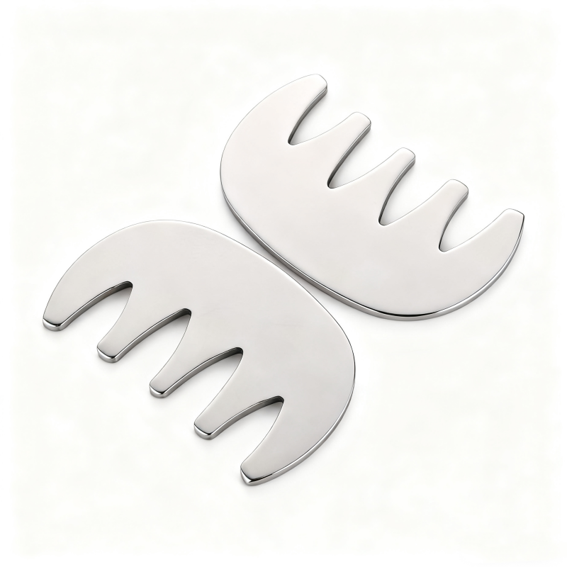 Hair Comb Supplier - Bulk Stainless Steel Wide-Tooth Scalp Massager