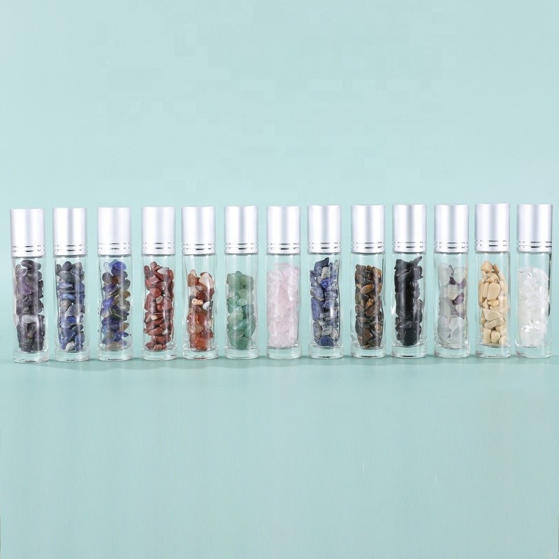 Roller Bottles Manufacturer - OEM 10ml Clear Glass Gemstone Essential Oil