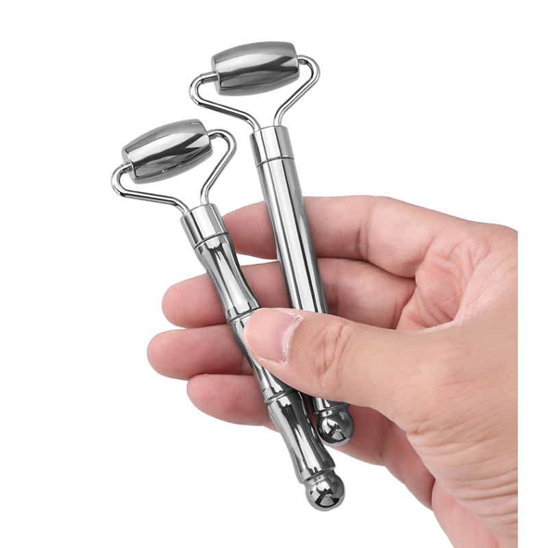 Facial Roller Manufacturer - Bulk Dual-Ended Silver Wrinkle Lifting Massager