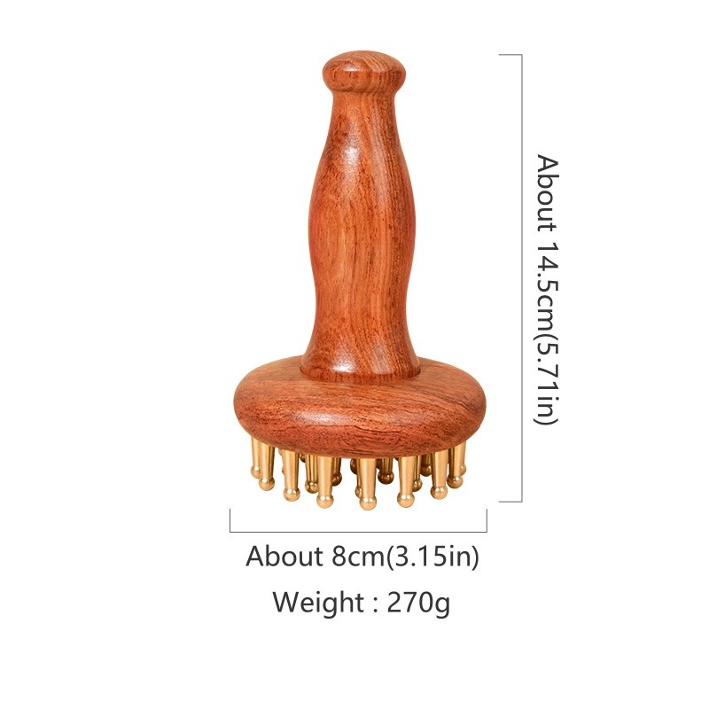 Brass Massage Brush Factory - OEM Solid Brass Head Meridian Therapy Tool