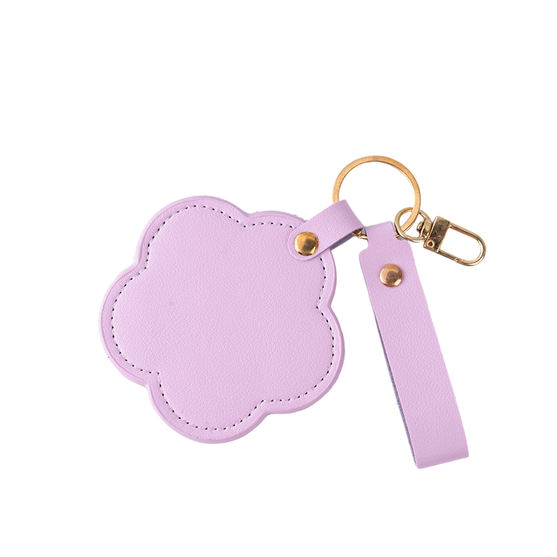 Pocket Mirror Manufacturer - Bulk Custom Logo PU Leather Rotating Keychain