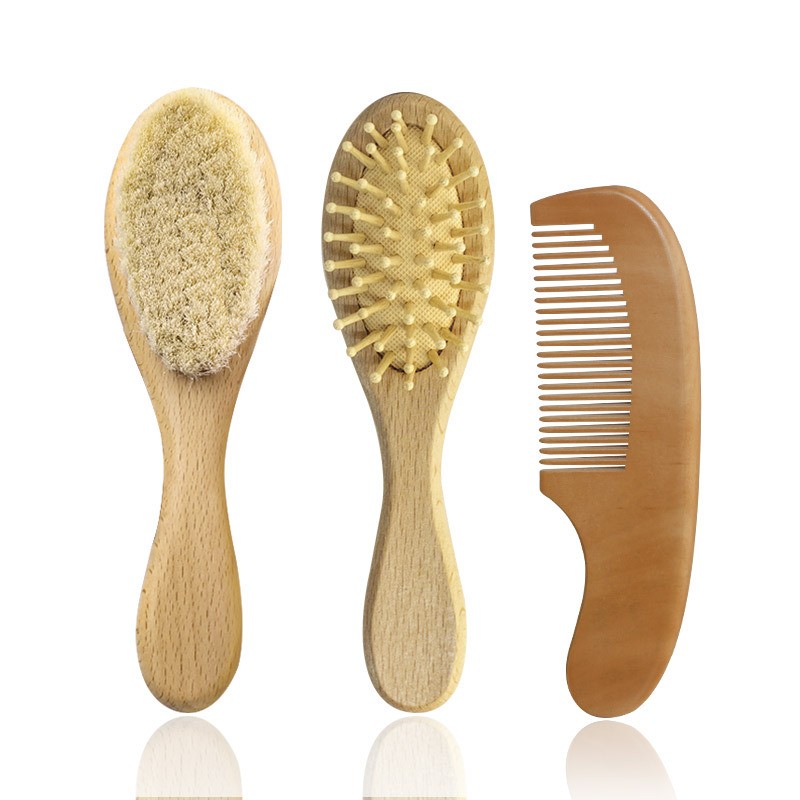 Children Hair Brush Factory - OEM Soft Wooden Comb Natural Fiber Bristles
