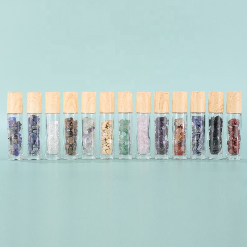 Roller Bottles Manufacturer - OEM 10ml Clear Glass Gemstone Essential Oil