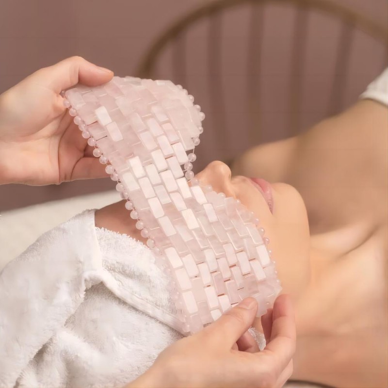Eye Mask Factory - Bulk Rose Quartz Jade Stone Portable Sleep Relaxation