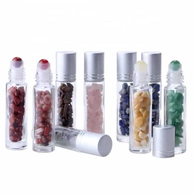 Glass Roller Bottles Supplier - Bulk 10ml Gemstone Roller Ball Natural Crystal