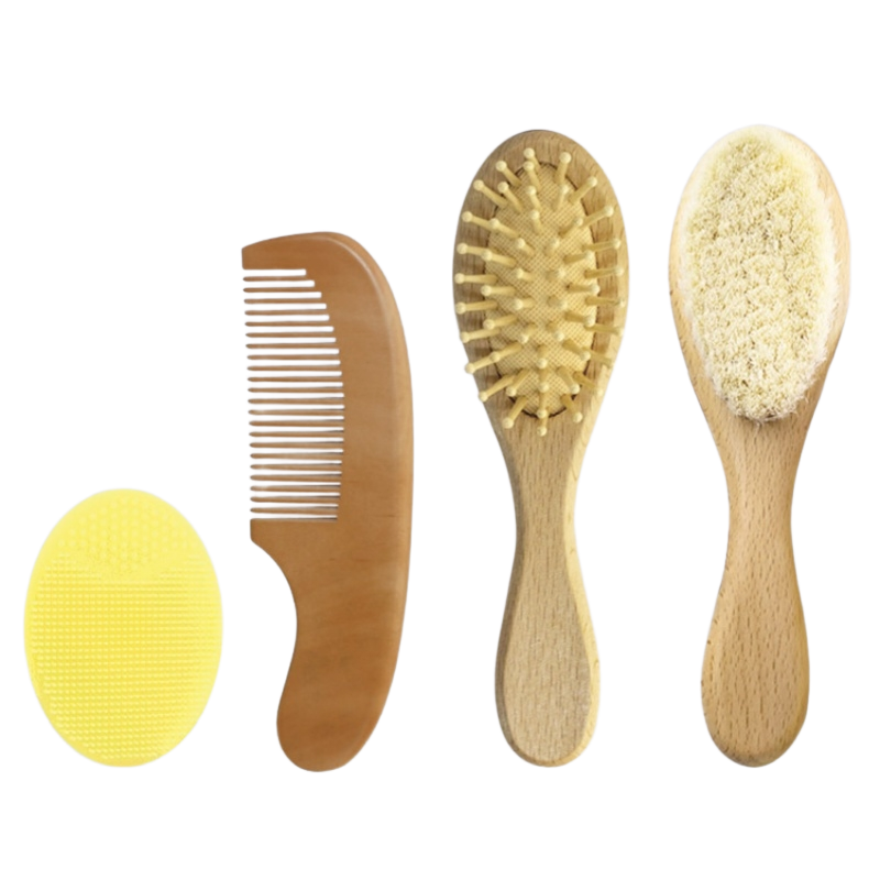 Children Hair Brush Factory - OEM Soft Wooden Comb Natural Fiber Bristles