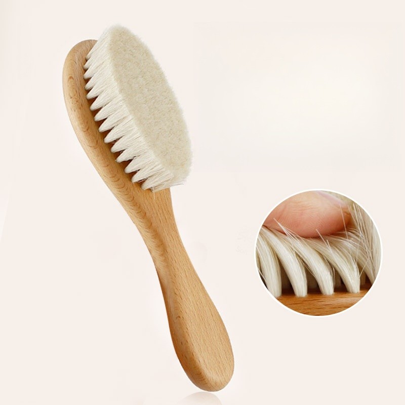 Children Hair Brush Factory - OEM Soft Wooden Comb Natural Fiber Bristles