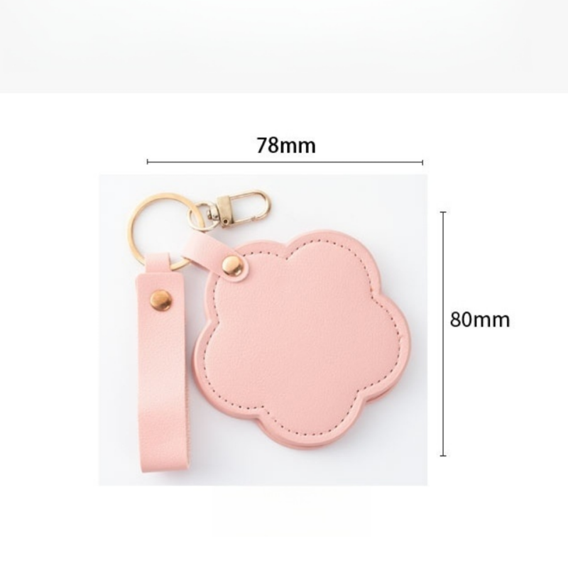 Pocket Mirror Manufacturer - Bulk Custom Logo PU Leather Rotating Keychain