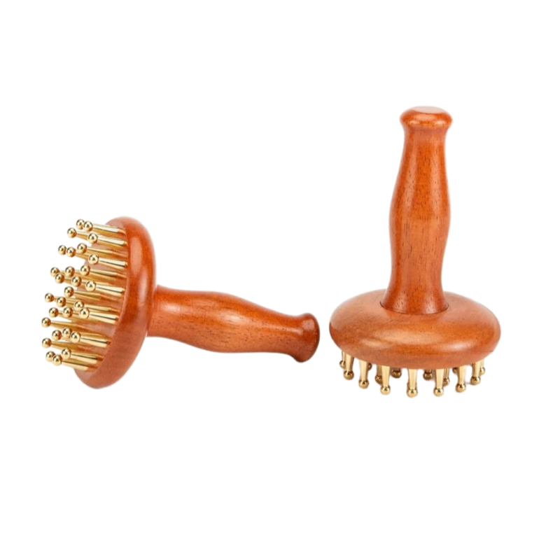Brass Massage Brush Factory - OEM Solid Brass Head Meridian Therapy Tool