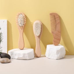 Children Hair Brush Factory - OEM Soft Wooden Comb Natural Fiber Bristles