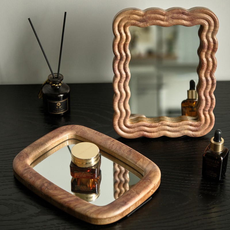 Tabletop Mirror Factory - Bulk Handmade Vintage Wooden Irregular Shape