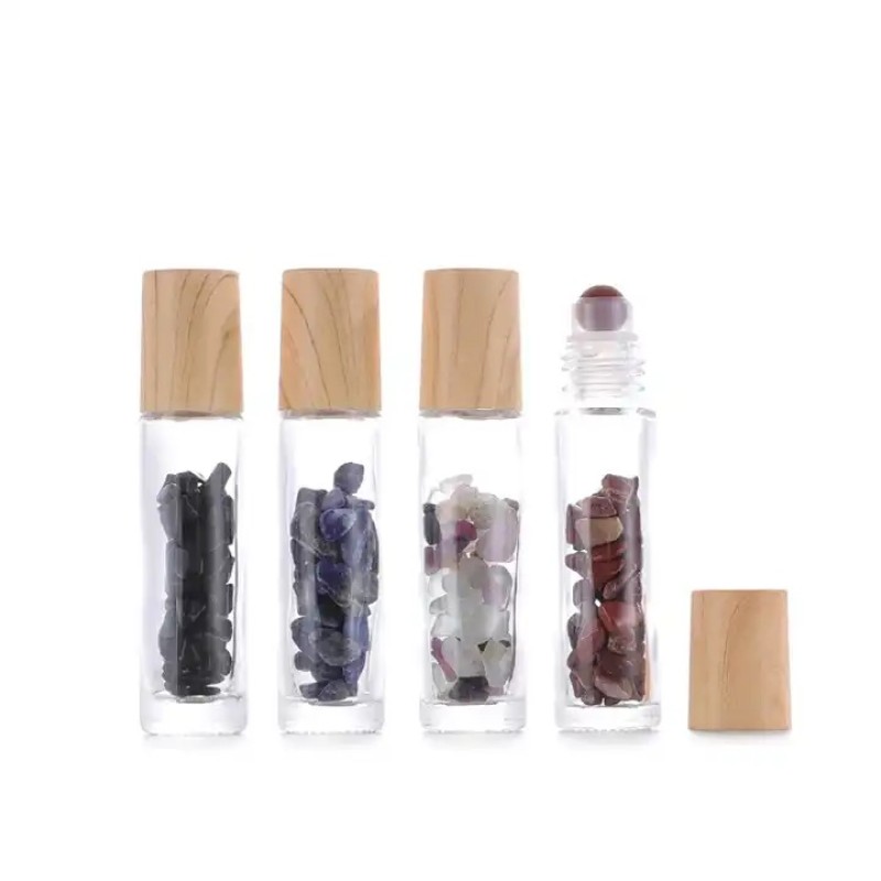 Glass Roller Bottles Supplier - Bulk 10ml Gemstone Roller Ball Natural Crystal