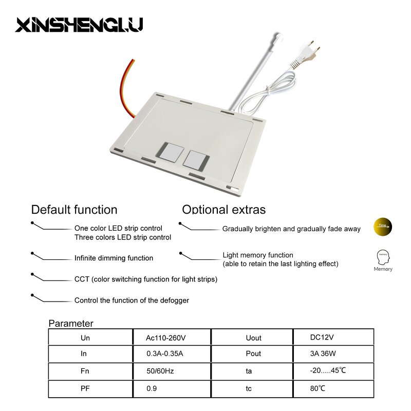 Dual-button Touch Switch Manufacturer - OEM/ODM Custom DC12V 3A 36W Defog Dimming