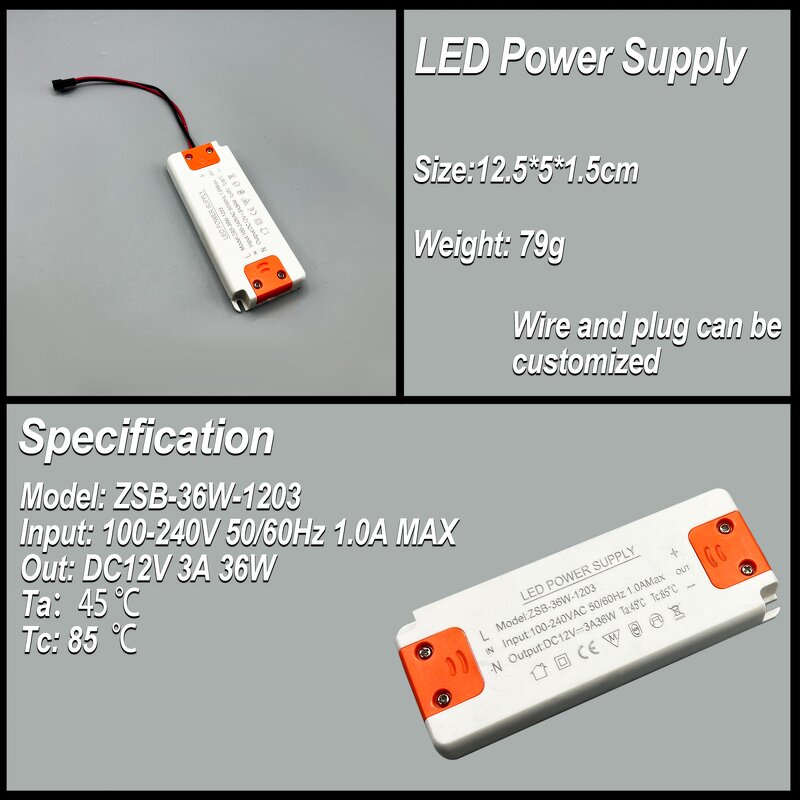 LED Driver Manufacturer - OEM/ODM Custom Slim 12v 12W-60W Lighting Power