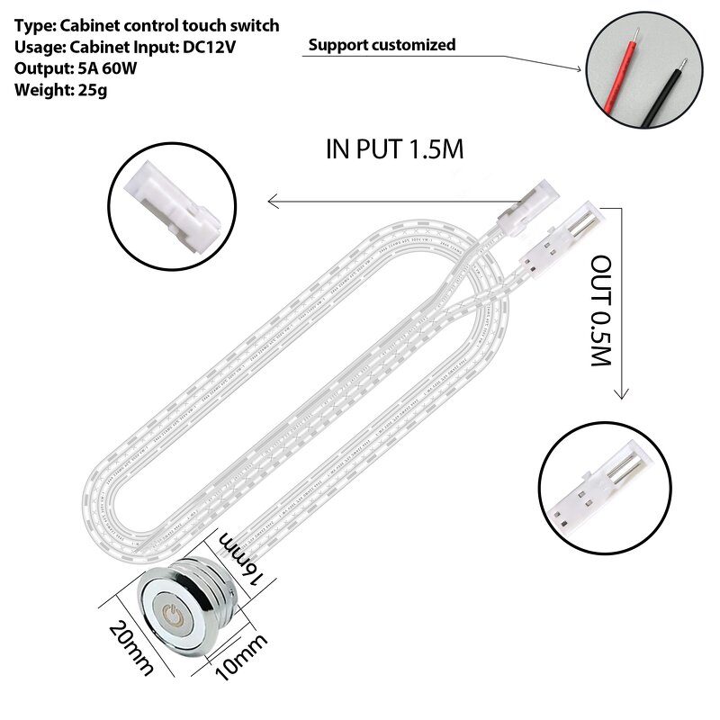 Stepless Dimming Switch Manufacturer - OEM/ODM Custom DC 12V/24V 60W/100W Touch