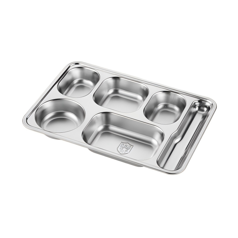 Dinner Tray Manufacturer - OEM/ODM Custom Rectangle 5-6 Compartment Stainless