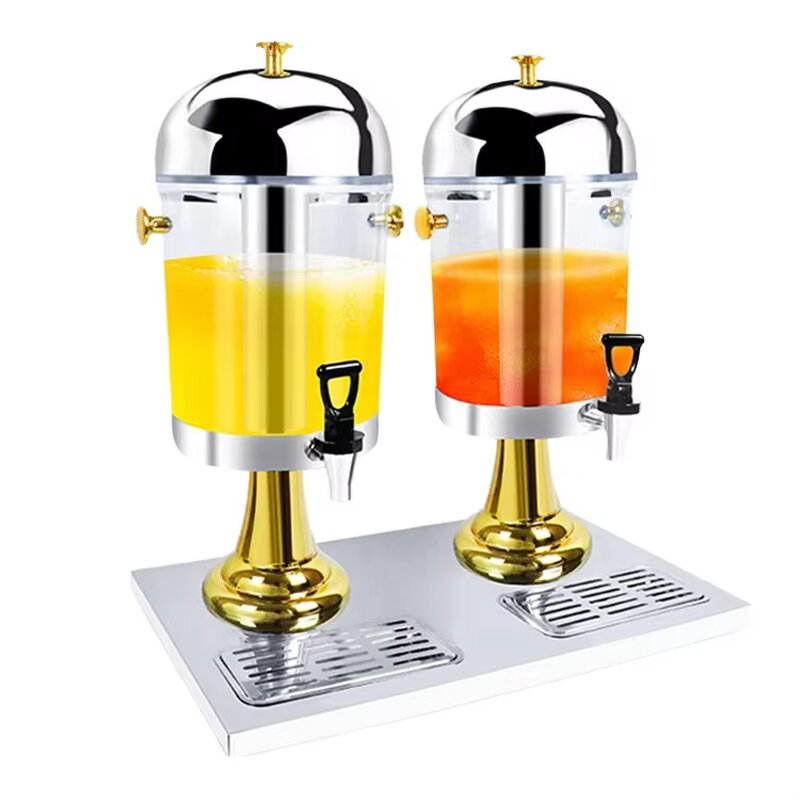 Cold Juice Dispenser Manufacturer - OEM/ODM Commercial 2*8L Half Gold Stainless