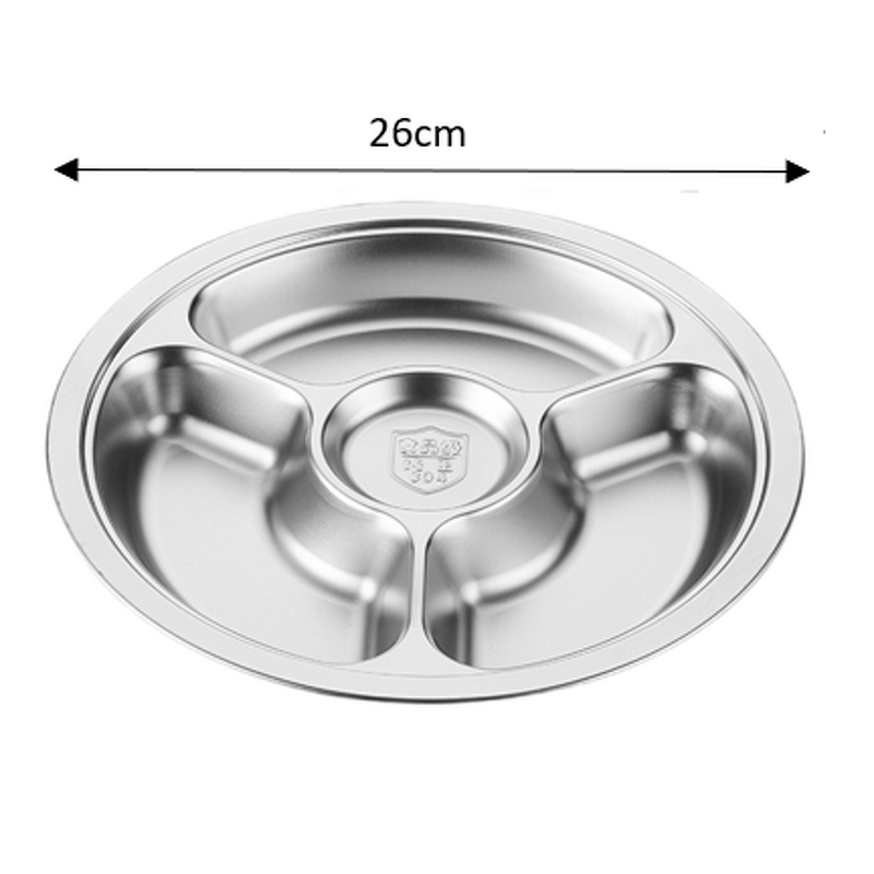 Kid Dinner Plate Manufacturer - OEM/ODM Custom Cute Round 4 Grids Stainless