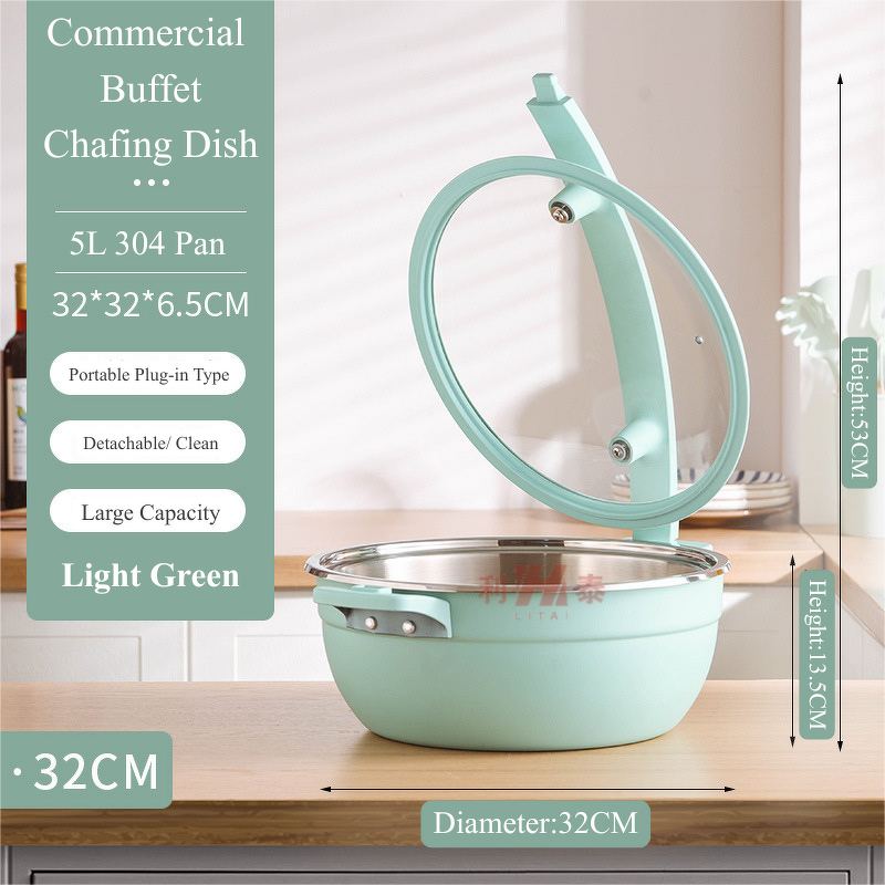 Buffet Stove Set Manufacturer - OEM/ODM Custom Light Green 32-36CM Stainless Steel