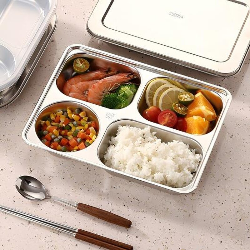 Fast Food Tray Manufacturer - OEM/ODM Custom Multi-size 4 Compartments Stainless