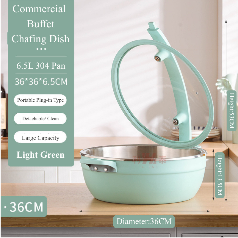 Buffet Stove Set Manufacturer - OEM/ODM Custom Light Green 32-36CM Stainless Steel