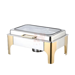 Buffet Set Manufacturer - OEM/ODM Custom Half Gold 9L Stainless Steel Warmer