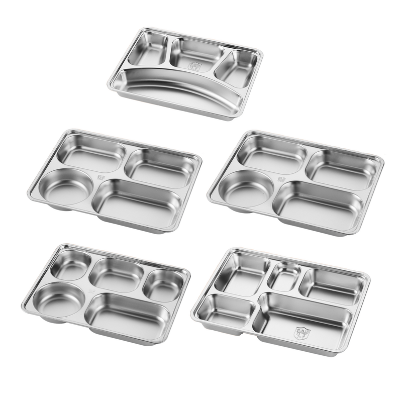 Food Tray Manufacturer - OEM/ODM Custom 4/5 Grids 28*22CM Stainless Steel