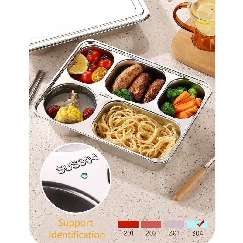 Lunch Box Manufacturer - OEM/ODM Custom Stainless Steel 304 5 Compartments