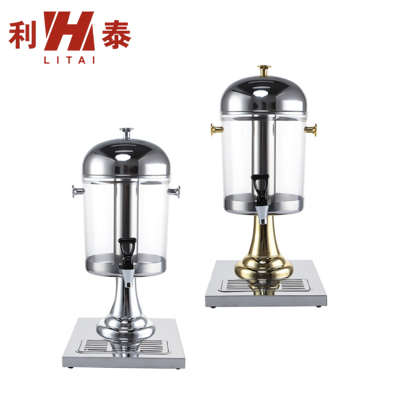 Cold Juice Dispenser Manufacturer - OEM/ODM Commercial 2*8L Half Gold Stainless