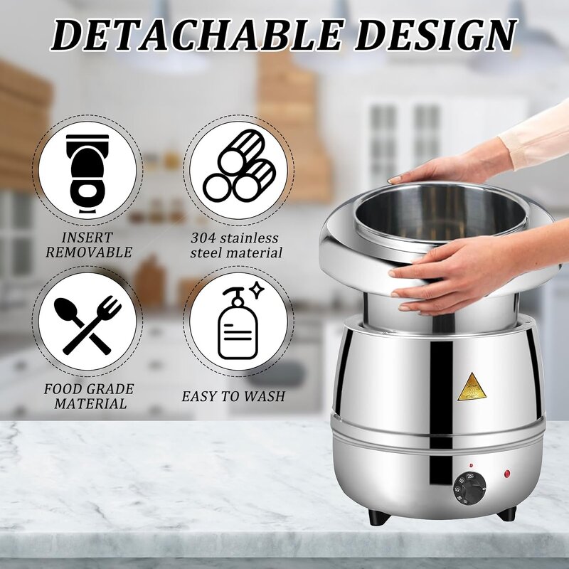Soup Warmer Manufacturer - OEM/ODM Custom 10L Silver Stainless Steel Temperature