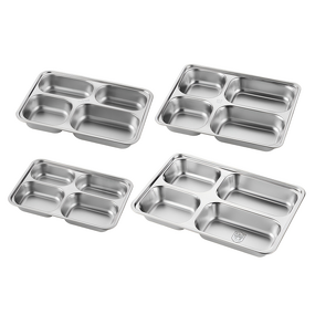 Fast Food Tray Manufacturer - OEM/ODM Custom Multi-size 4 Compartments Stainless