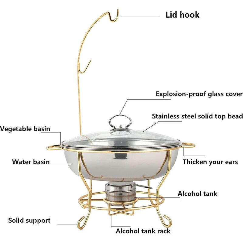 Hanging Chafing Dish Manufacturer - OEM/ODM Custom 4.5-8.0L Stainless Steel Fuel