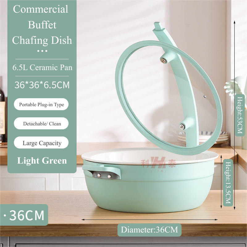 Buffet Stove Set Manufacturer - OEM/ODM Custom Light Green 32-36CM Stainless Steel