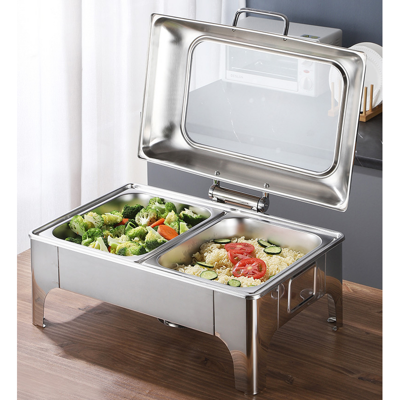 Buffet Set Manufacturer - OEM/ODM Custom Half Gold 9L Stainless Steel Warmer