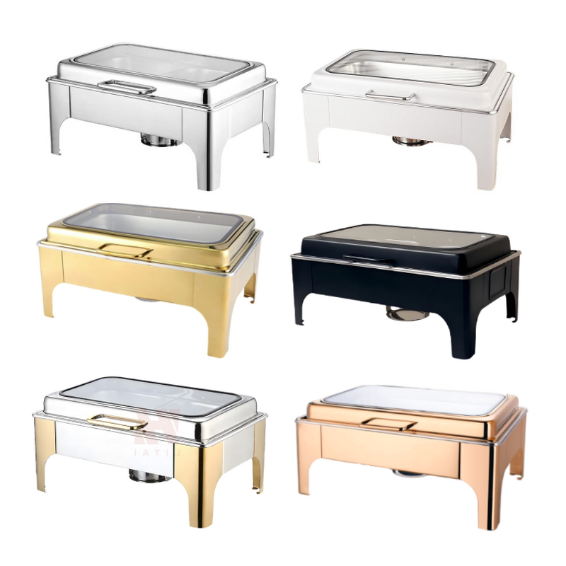 Buffet Set Manufacturer - OEM/ODM Custom Half Gold 9L Stainless Steel Warmer