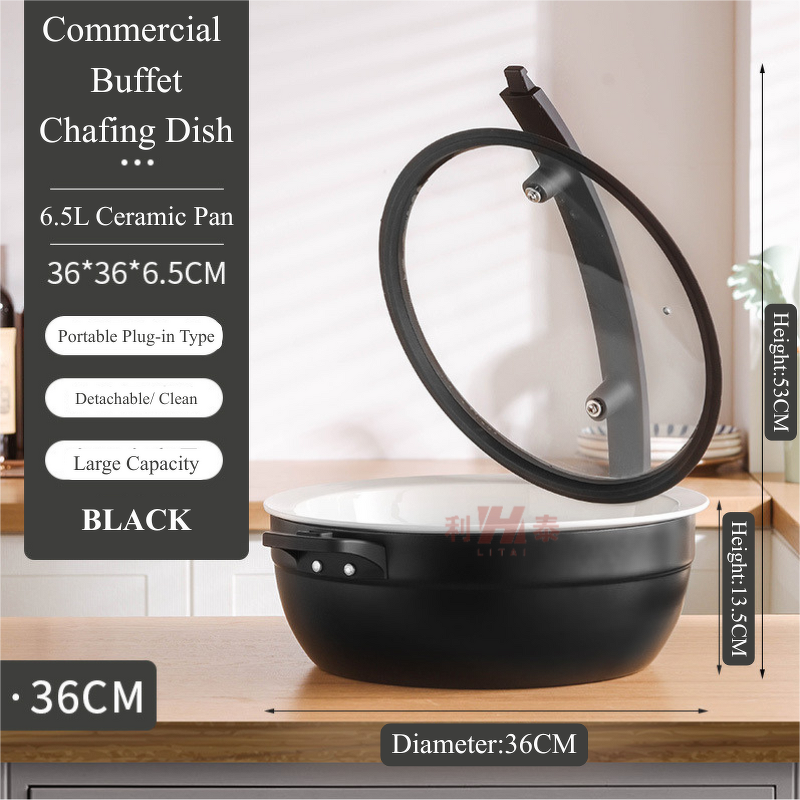 Mini Chafing Dish Manufacturer - OEM/ODM Custom Black Round 32-36CM Portable