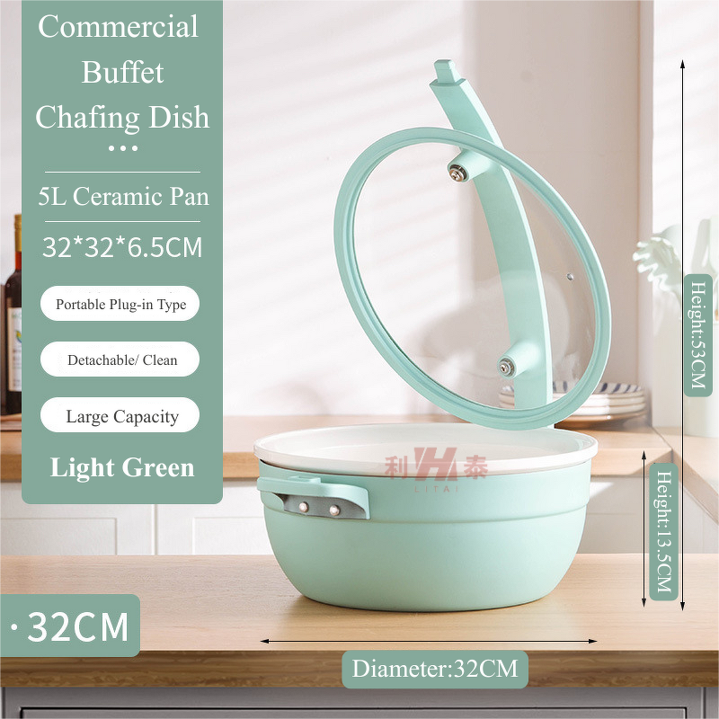 Buffet Stove Set Manufacturer - OEM/ODM Custom Light Green 32-36CM Stainless Steel