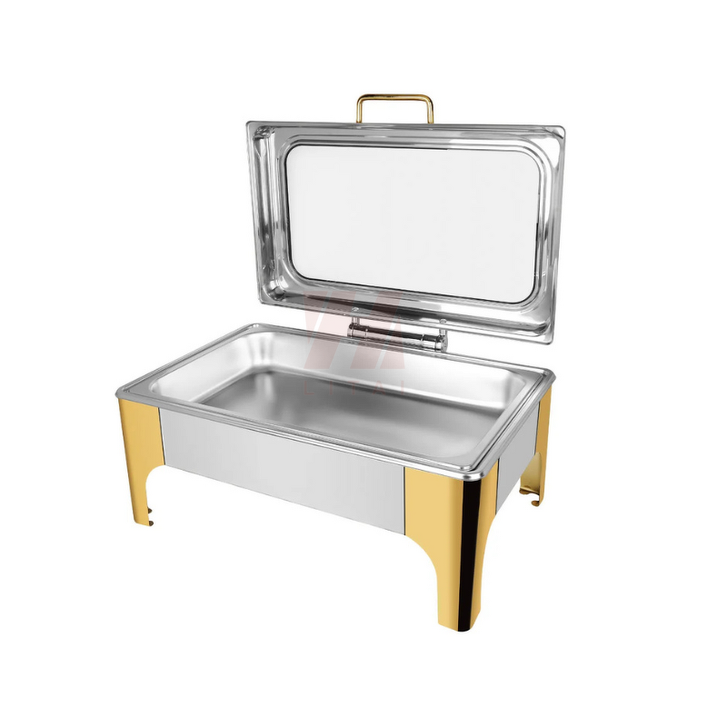 Buffet Set Manufacturer - OEM/ODM Custom Half Gold 9L Stainless Steel Warmer