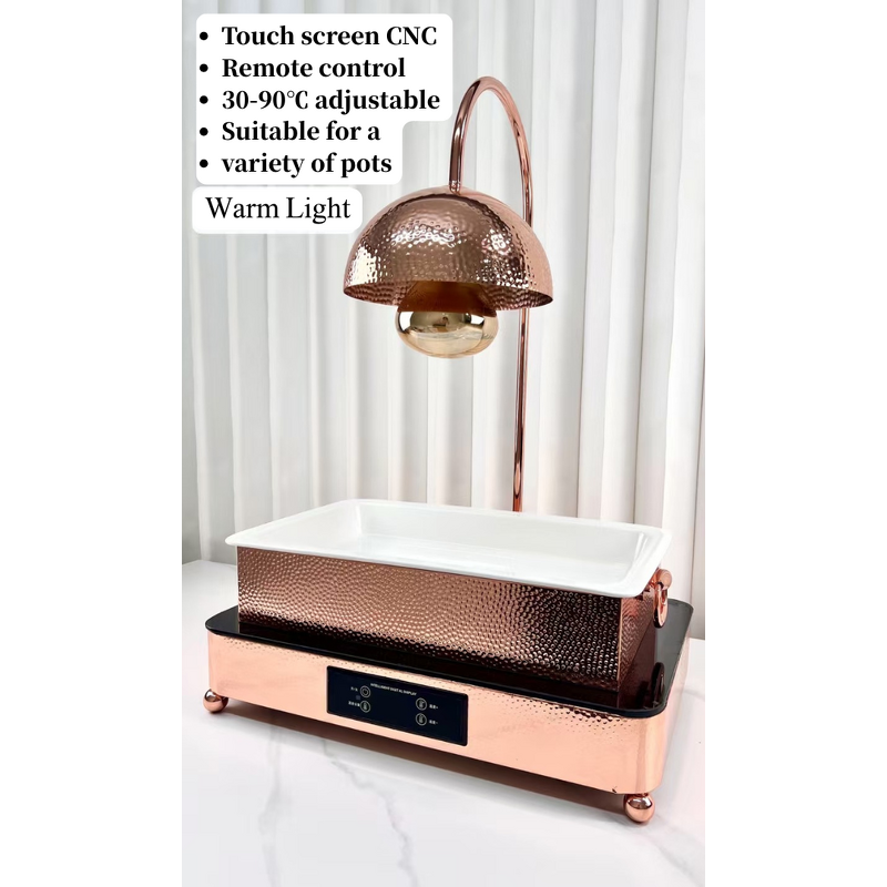 Heating Lamp Manufacturer - OEM/ODM Custom Rectangle Rose Gold Hammered Stand