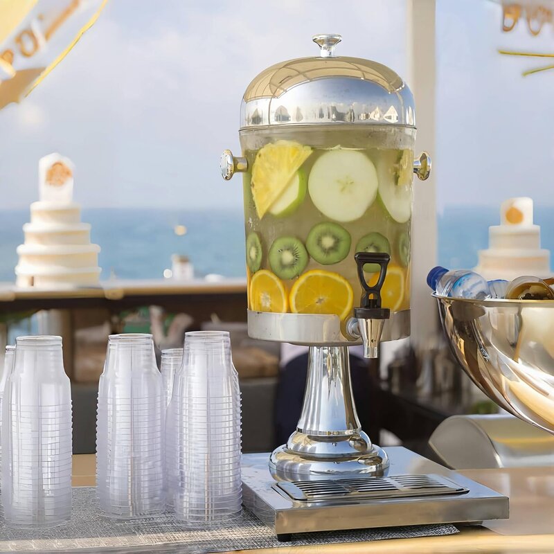 Cold Juice Dispenser Manufacturer - OEM/ODM Commercial 2*8L Half Gold Stainless