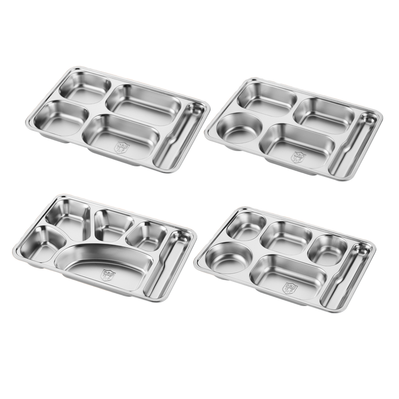 Dinner Tray Manufacturer - OEM/ODM Custom Rectangle 5-6 Compartment Stainless