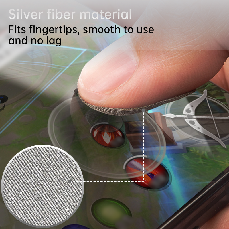 Gaming Finger Sleeves Manufacturer - Custom Anti Sweat Silver Fiber Touch Screen