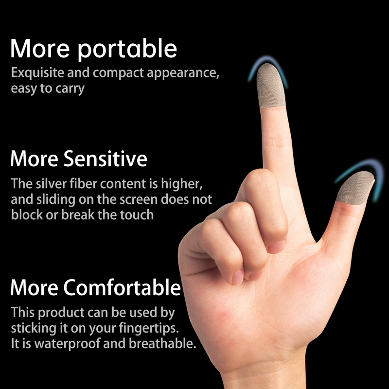 Gaming Finger Sleeves Manufacturer - Custom Anti Sweat Silver Fiber Touch Screen