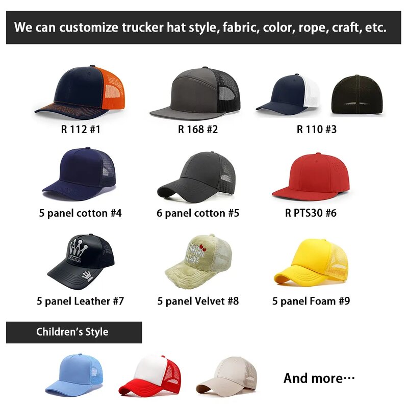 6 Panel Hat Manufacturer - OEM/ODM Custom Gorras Richardson 3d Embroidery